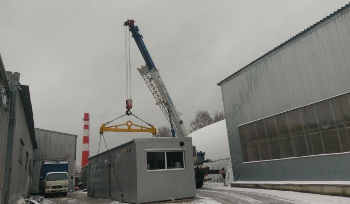 фото установка котельной автокраном